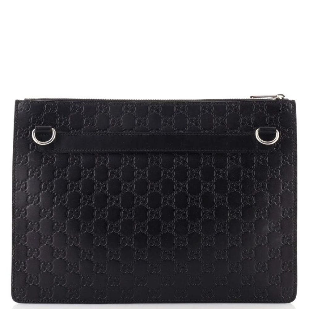 Gucci Zip Messenger Bag Guccissima Leather Large Black - Picture 4 of 8